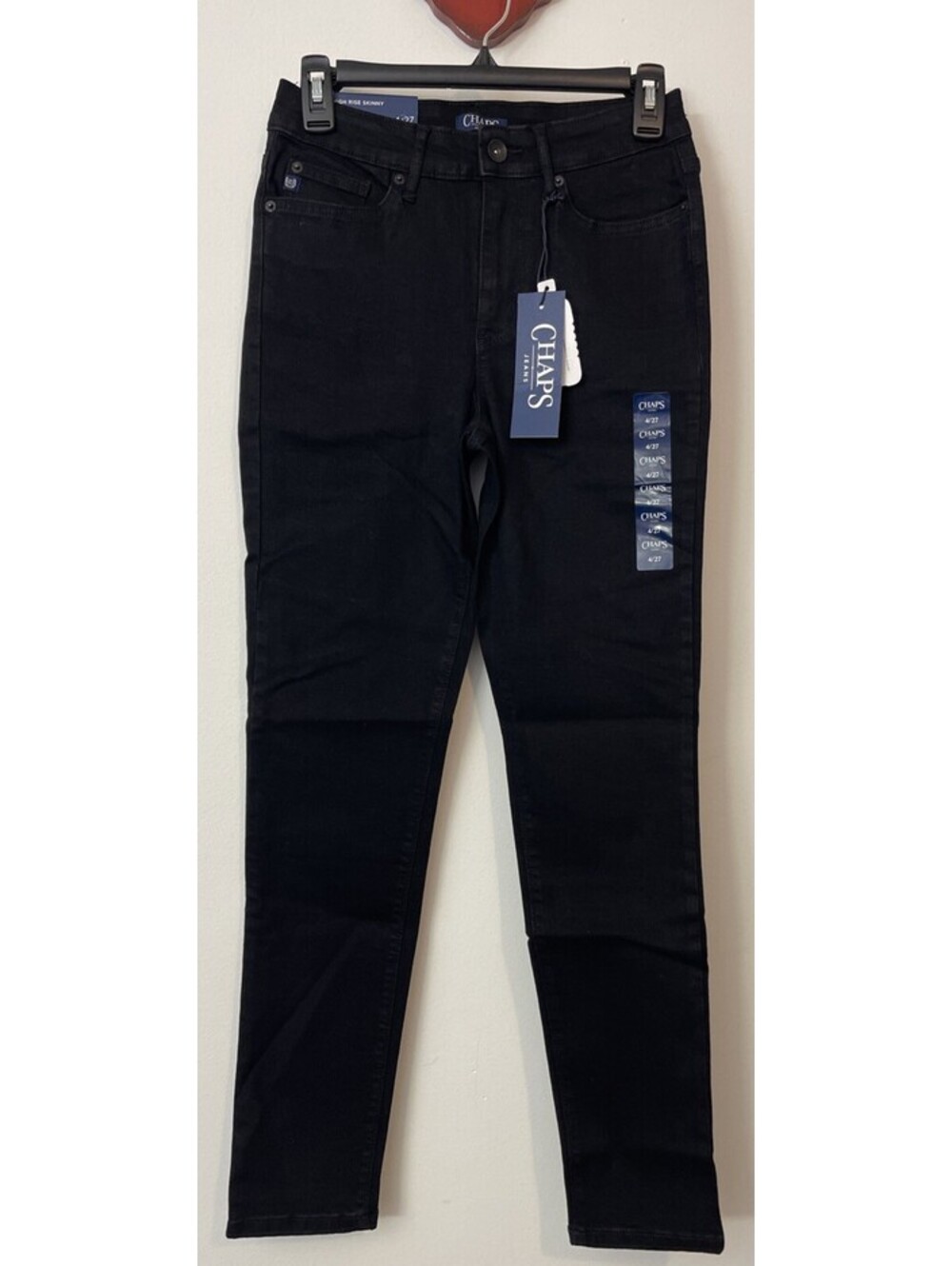 Chaps Womens Size 4/27 Black High-Rise Skinny Denim Stretchy Jeans NWT! A5848